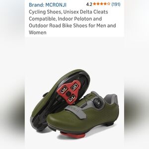 Green and Gray Men's Cycling Shoes